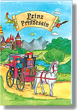 Personalisierte Kinderbücher Prinz und Prinzessin Prinz und Prinzessin  Endlich kann man einmal Prinz oder Prinzessin sein! Usere kleinen Helden nehmen auch sogleich die Geschicke des Königreichs in die Hand. Einer uralten Prophezeihung entsprechend, stellen sich die Kinder einer bösen Hexe und deren Drachen.  Nach vielen, spannenden Erlebnissen, gelösten Rätseln und mit Hilfe eines Zauberschwertes stellen die Kinder schließlich fest, dass die Hexe Aglaja eigentlich keine böse Hexe ist.